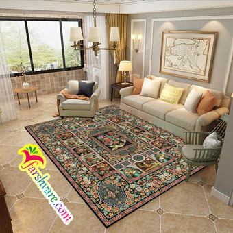 persian living room carpet at home