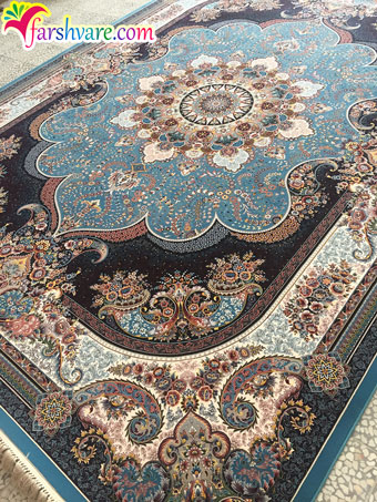 Iranian Machine Woven Acrylic Blue Carpet