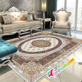 Iranian Persian cream carpet of Florence design at home decoration