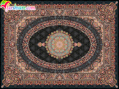 Iranian black carpet of Florence design