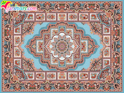 Iranian carpet of Hoze Noghre blue color