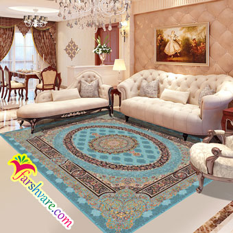 Persian blue carpet of Florence design Iranian carpets at home decoration