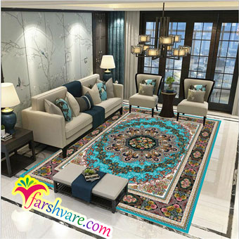 Persian carpet of Ilia design blue carpet at home decoration