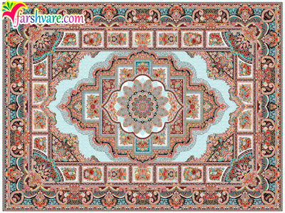 Iranian carpet of Hoze-Noghre design cream carpet