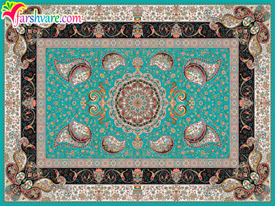 Iranian room carpet of blue