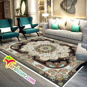 Persian cream carpet of Nastaran design at home