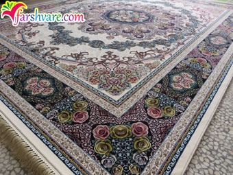 sample of woven Iranian home carpet Ilia design