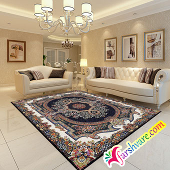 Persian carpet for room black carpet of Kashan at home decoration