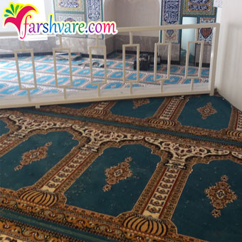 نمونه‌ی بافته شده‌ی سجاده فرش محرابی مسجد آبی طرح رضوان