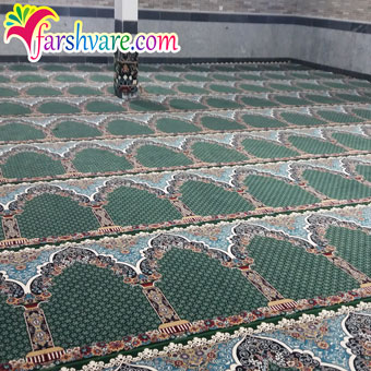 نمونه‌ی بافته شده‌ی سجاده فرش مسجد سبز طرح محتشم کاشان