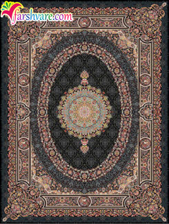 Iranian black carpet of Florence design , Persian carpets