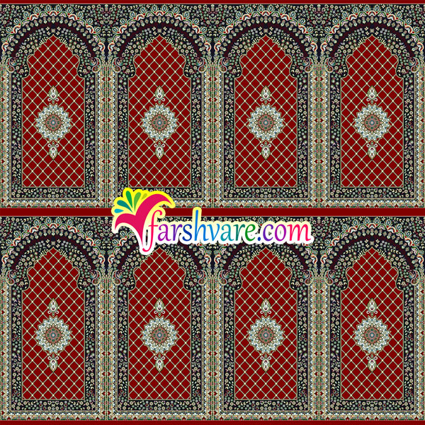 سجاده فرش برای مسجد فرش طرح کرمان رنگ قرمز