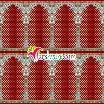 فروش اینترنتی فرش مسجد سجاده ای رنگ قرمز طرح شمیم
