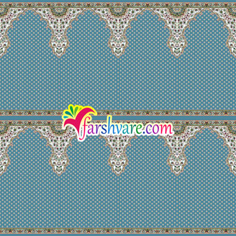 سجاده فرش ماشینی مسجد رنگ آبی طرح ثامن