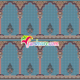 سجاده فرش مسجد محرابی طرح خضرا با رنگبندی آبی