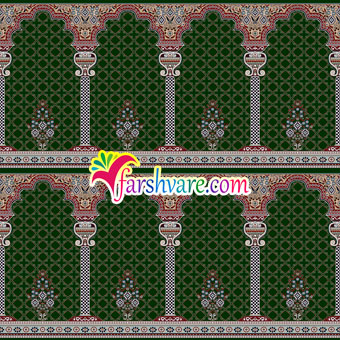 فرش سجاده ای مسجد محرابی طرح خضرا با رنگبندی سبز