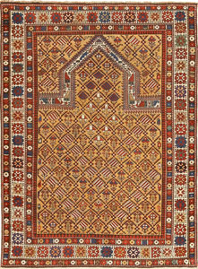 فرش سجاده محرابی قدیمی بافته شده توسط مسلمانان