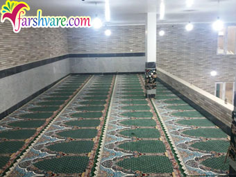 سجاده فرش مسجد با فرش سجاده ای سبز طرح محتشم