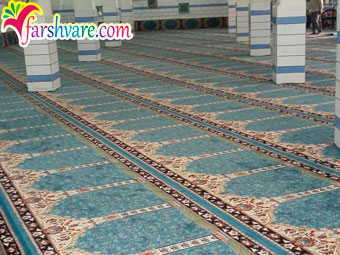 مسجد فرش شده با طرح آسایش رنگ آبی