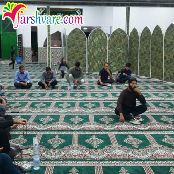نمونه بافته شده فرش مسجدی طرح بارگاه